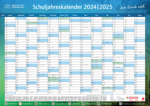 Schuljahreskalender 2024/2025 Format A1