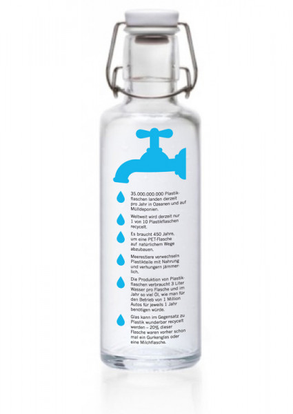 Trinkflasche "Facts" - 1 Flasche - 0,6 L, aus Glas