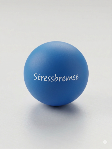 Stressbremse BLAU Jonglierball mit Aufdruck