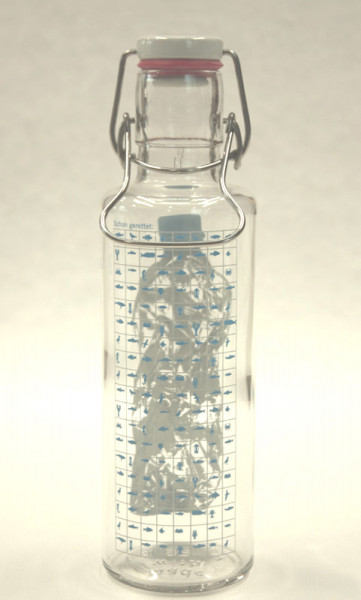 Trinkflasche "Schon gerettet" - Füllmenge 0,6 L, aus Glas